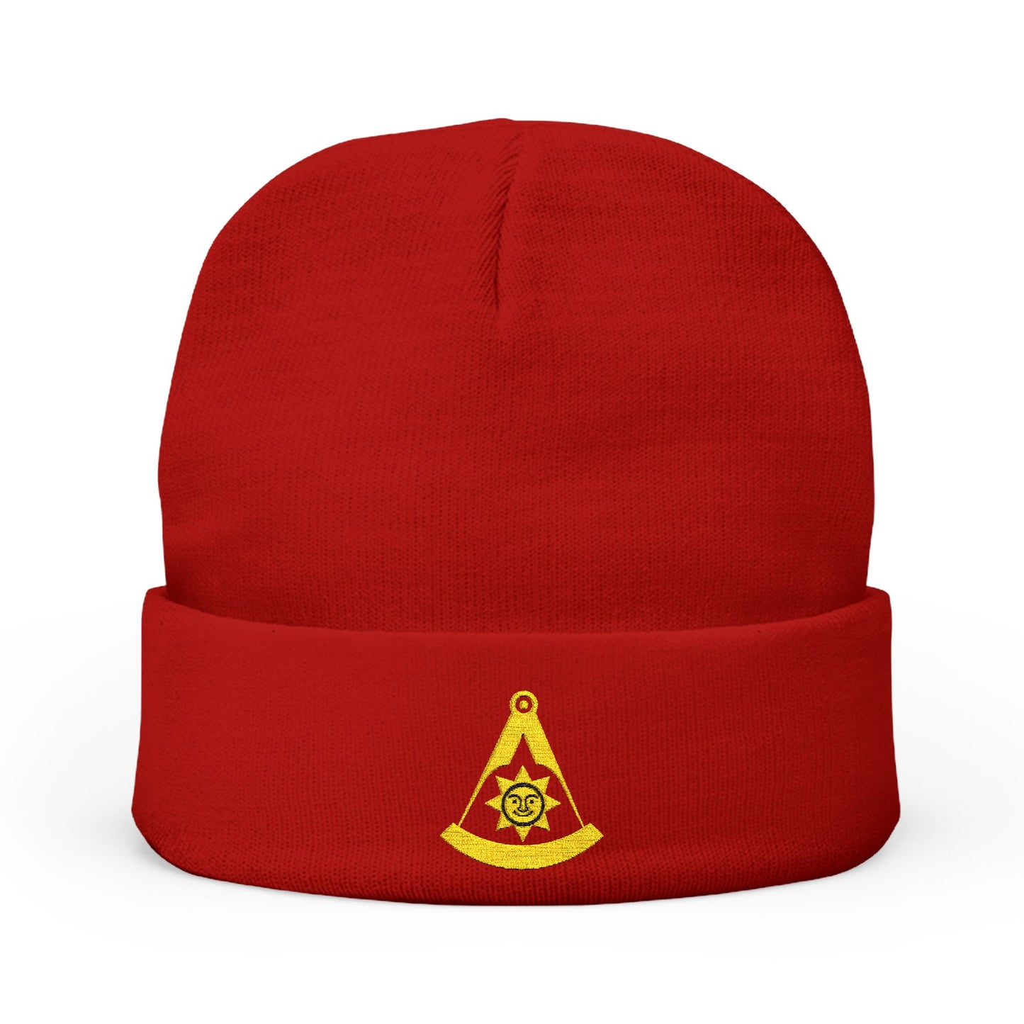 Past Master Embroidered Knit Beanie - Sun Smiling