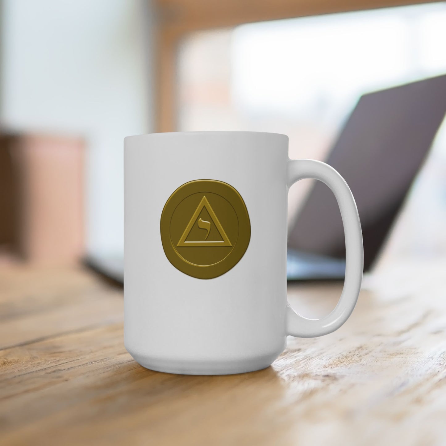 Two-Sided Perfect Elu Gold Wax Seal White Ceramic Coffee Mug (11oz, 15oz)