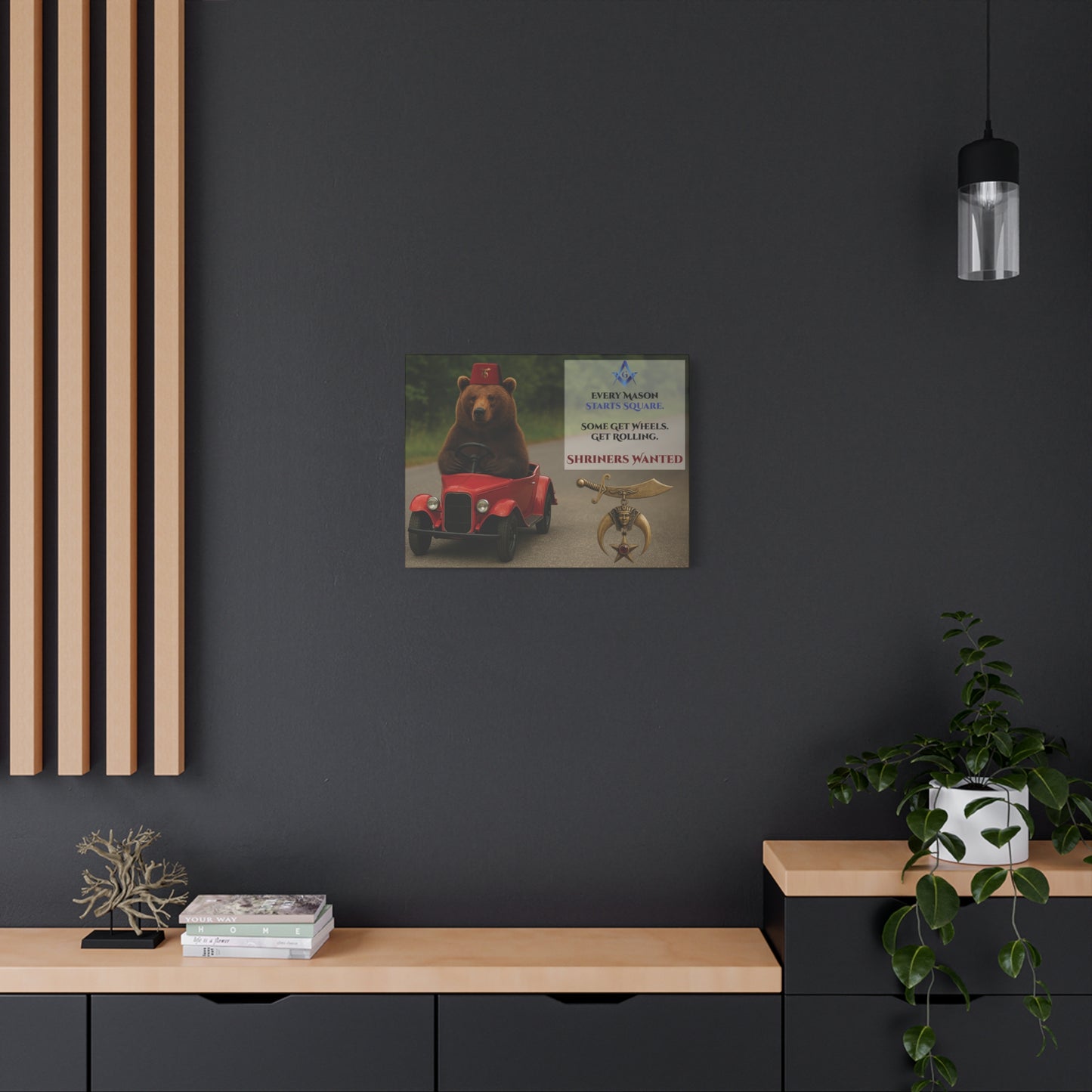 Shriners Get Rolling Mini Car Premium Matte Canvas Print - Stretched (1.25")