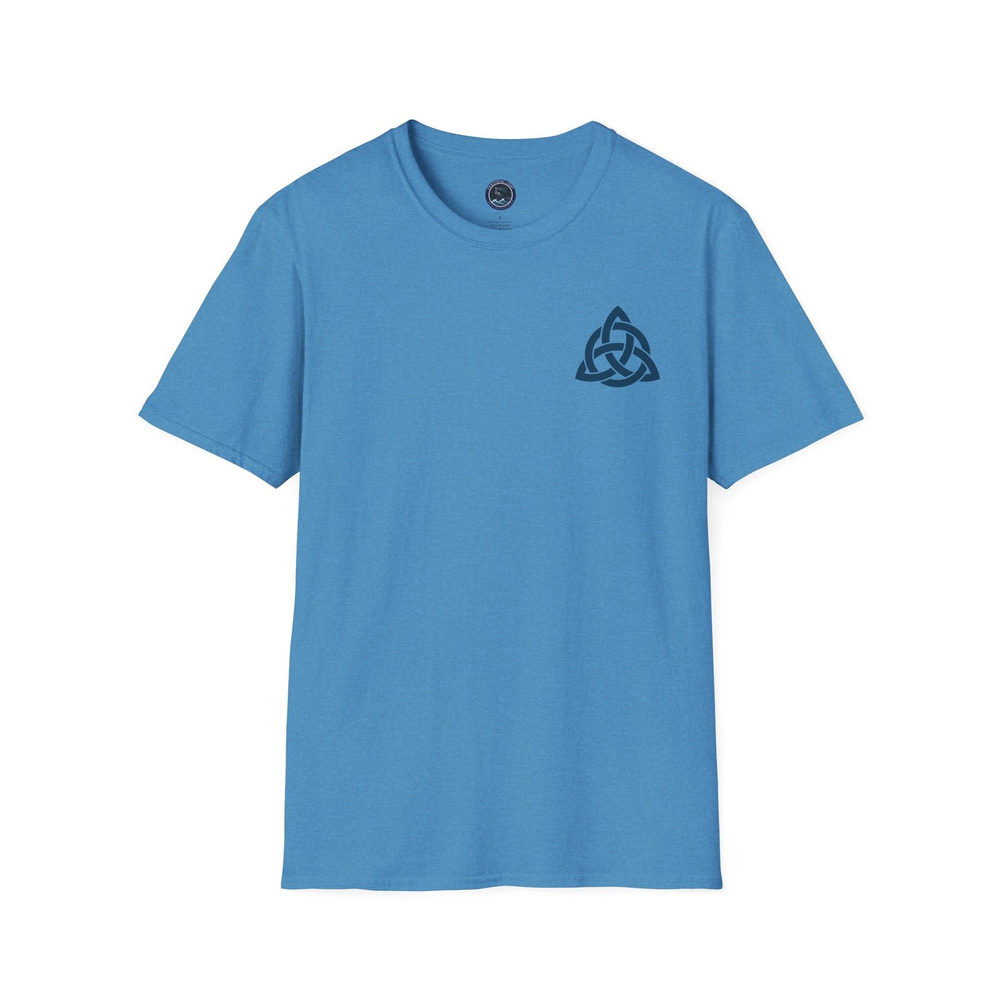 Blue Triquetra with Circle - Softstyle T-Shirt