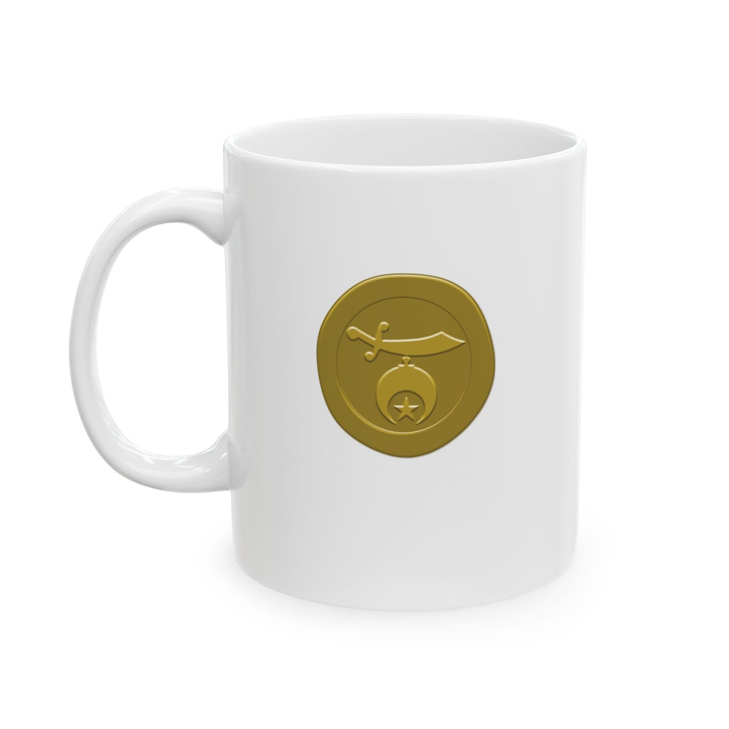 Custom Color Wax Seal Shriners White Ceramic Coffee Mug (11oz, 15oz)