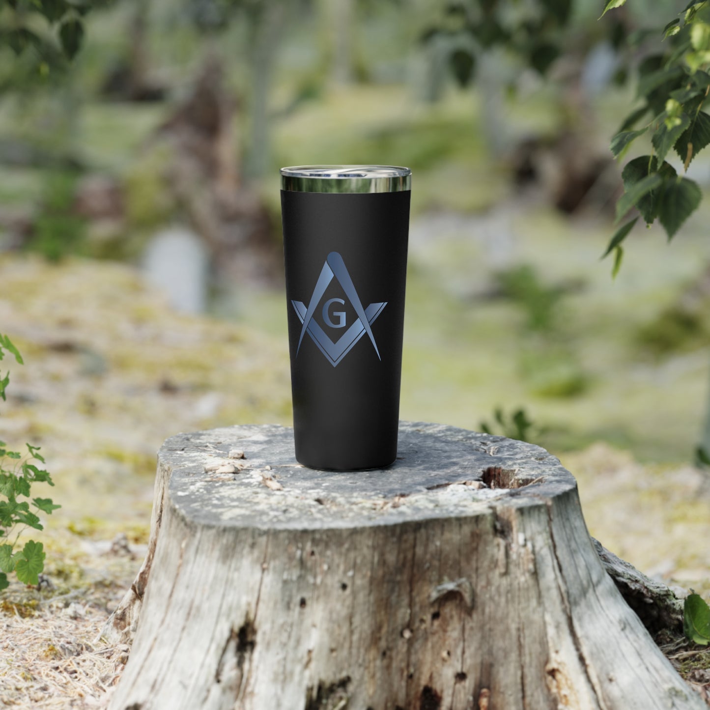 Simple Square and Compass Copper Vacuum Insulated Tumbler (22oz) - Stone Gradient