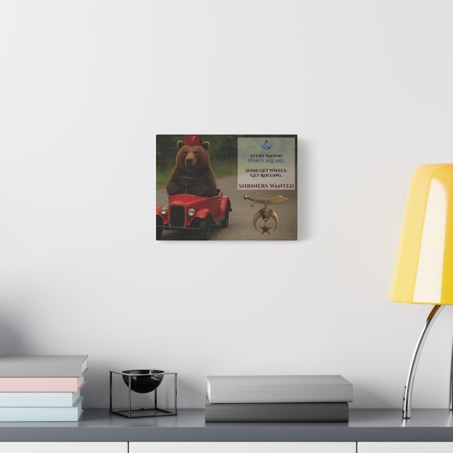 Shriners Get Rolling Mini Car Premium Matte Canvas Print - Stretched (1.25")