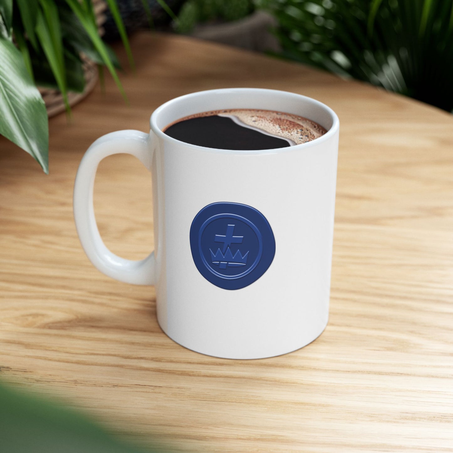 Blue Wax Seal York Rite Knights Templar White Ceramic Mug, (11oz, 15oz)