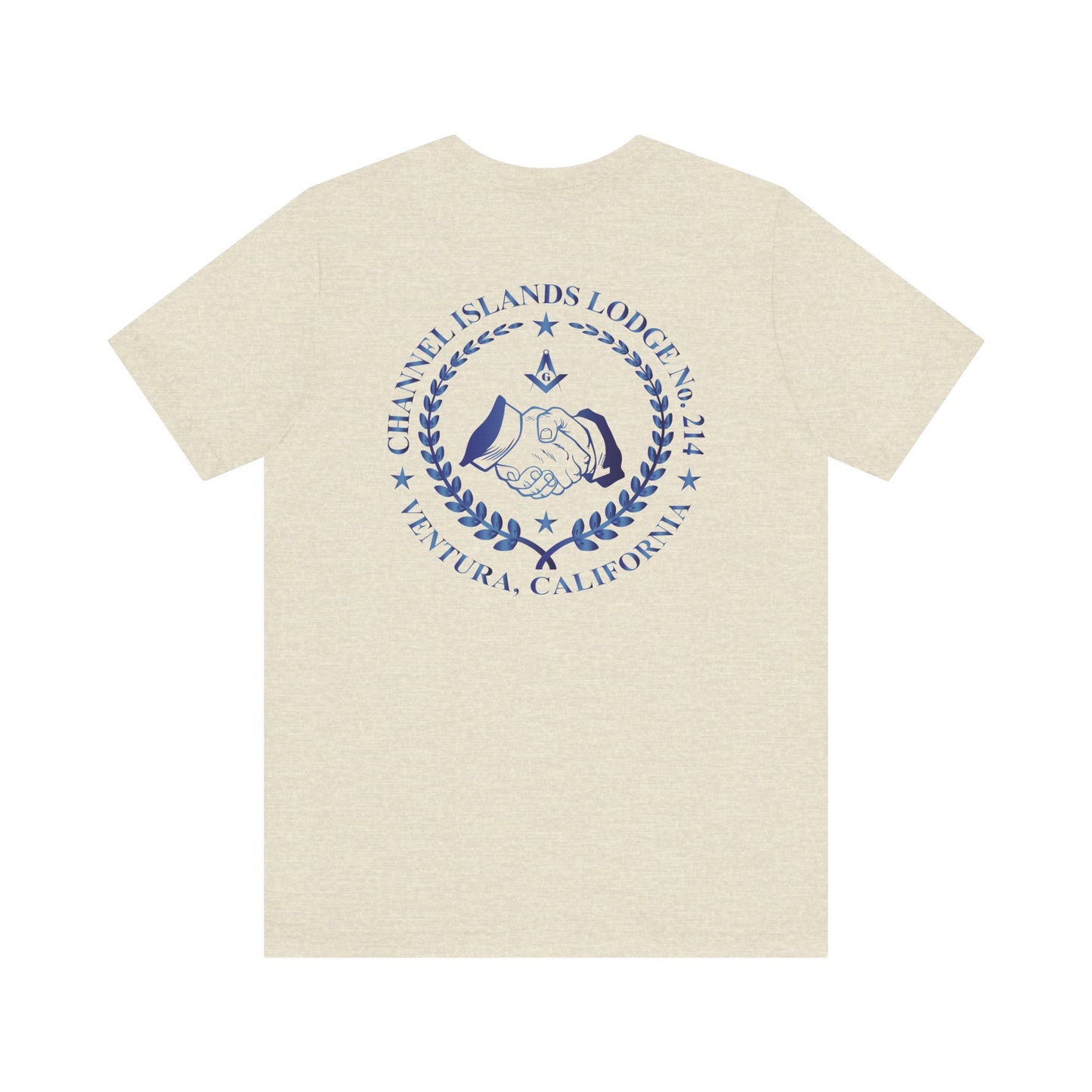 Channel Islands Lodge 214 Entered Apprentice short sleeve T-shirt in sapphire, featuring printed logo and comfortable fabric.