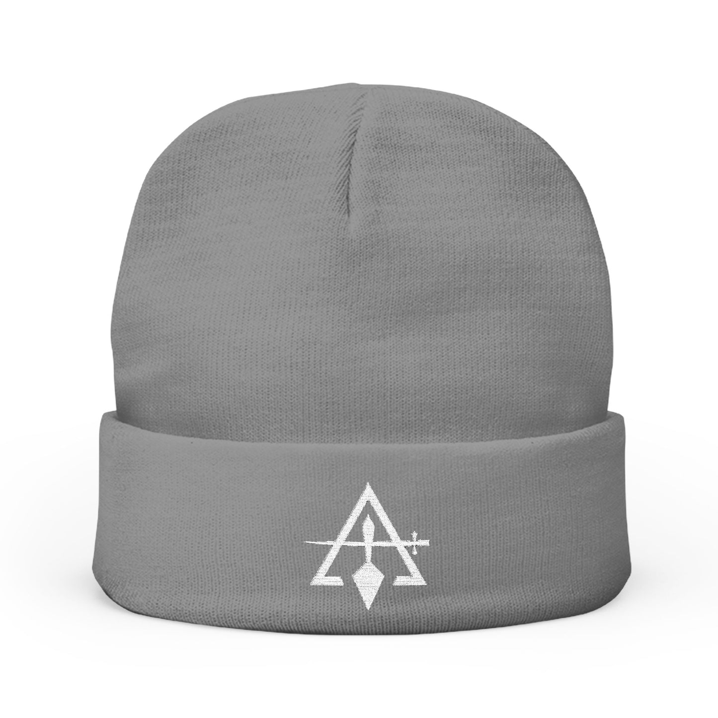 Cryptic Council Embroidered Knit Beanie - White Emblem
