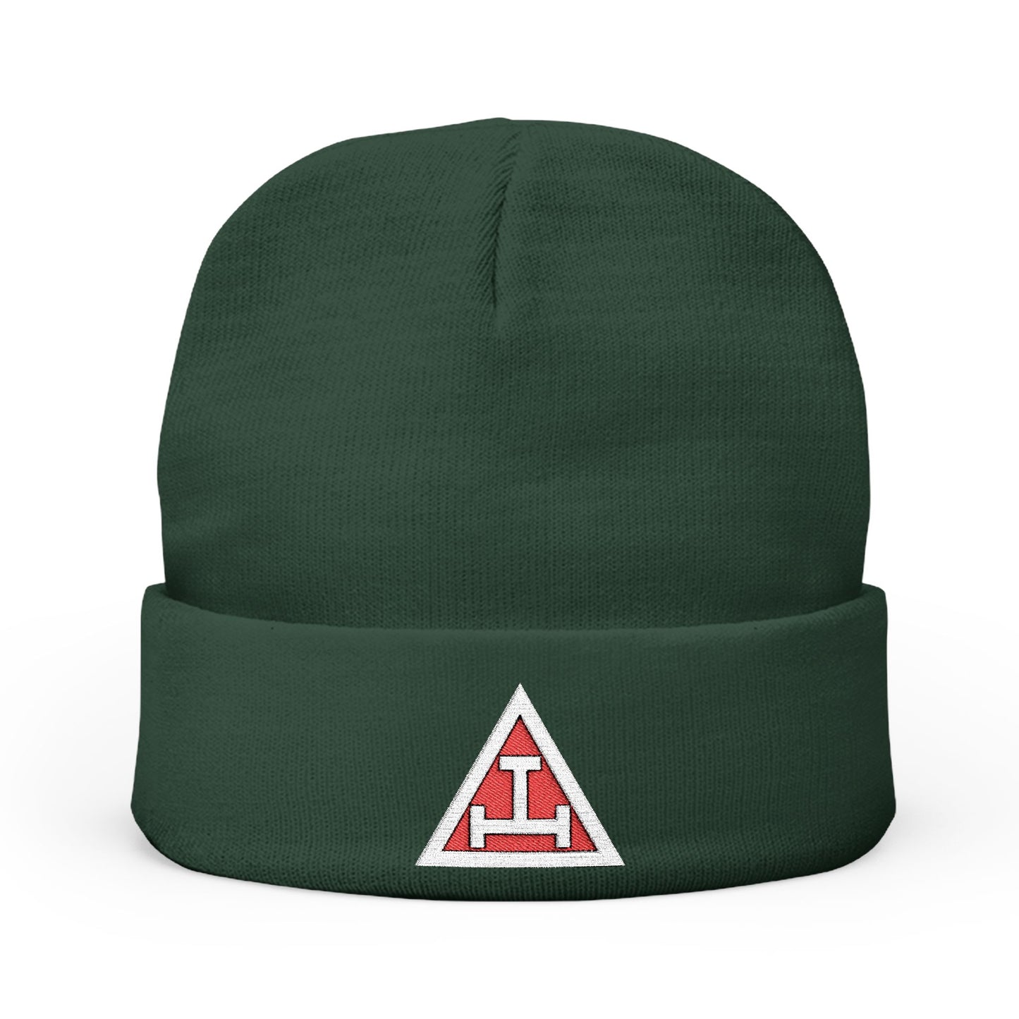 Royal Arch Embroidered Knit Beanie - White and Red Emblem