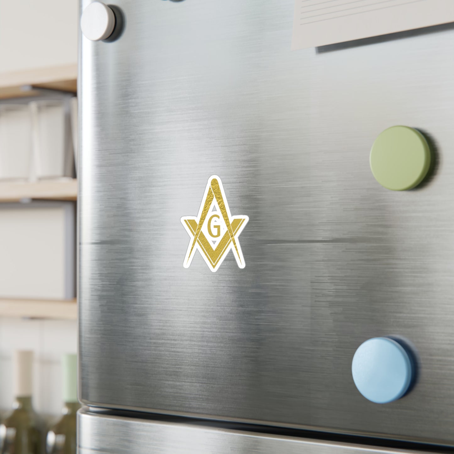 Simple Square and Compass Kiss-Cut Vinyl Decal - Gold Leaf