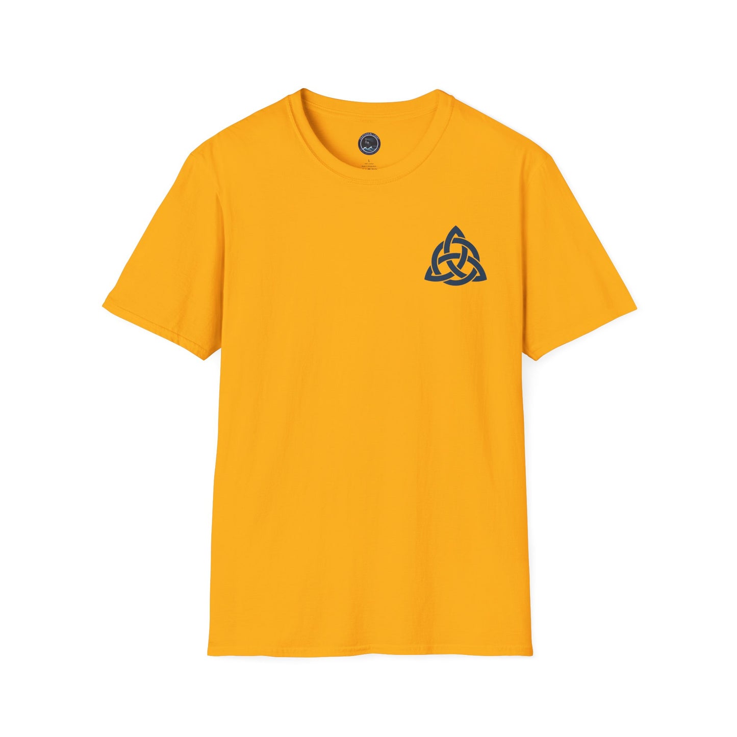 Blue Triquetra with Circle - Softstyle T-Shirt