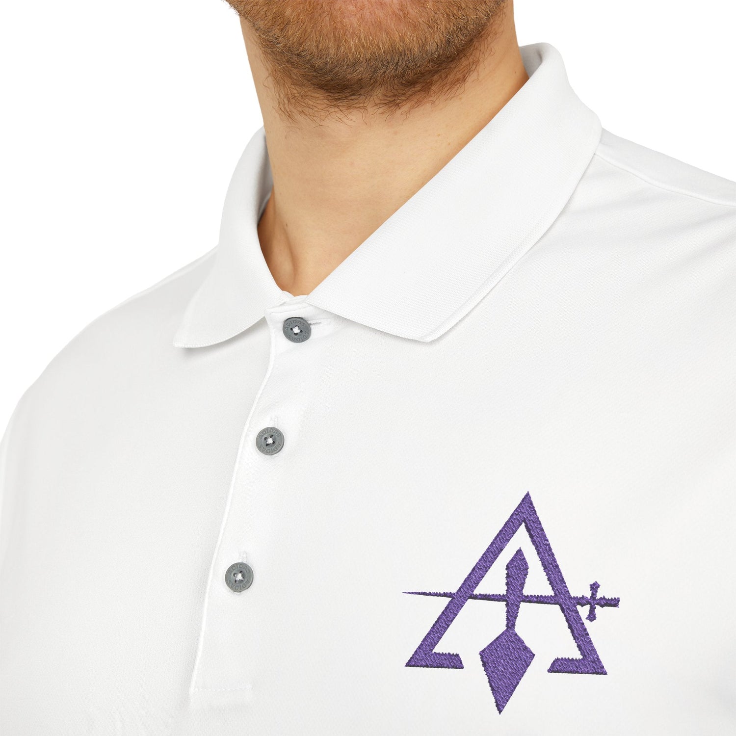 Cryptic Council adidas Performance polo T-shirt with a graphic print, featuring a casual fit and breathable fabric for active wear.