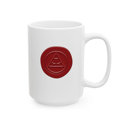Two-Sided Red Wax Seal Royal Arch White Ceramic Mug (11oz, 15oz)
