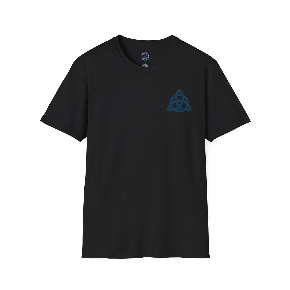 Blue Triquetra with Circle - Softstyle T-Shirt