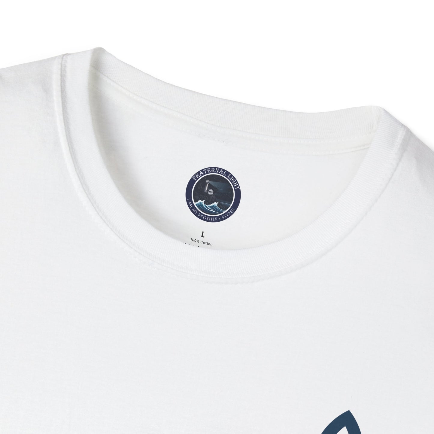 Blue Triquetra with Circle - Softstyle T-Shirt