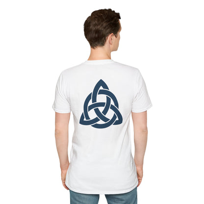 Blue Triquetra with Circle - Softstyle T-Shirt
