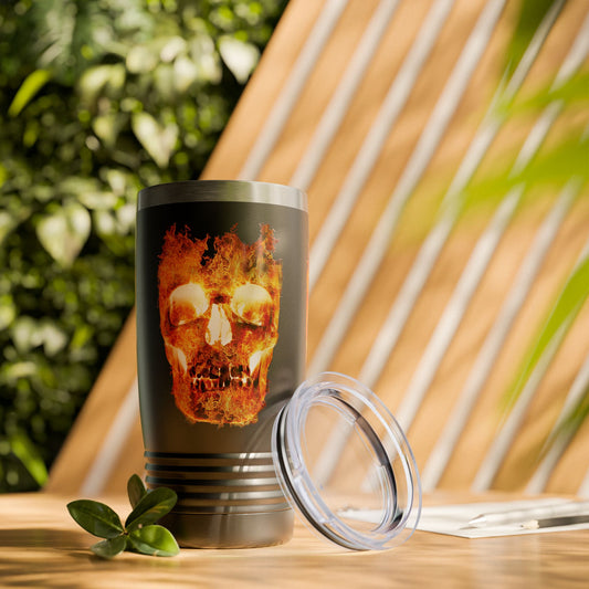 Flaming Skull 20oz Ringneck Insulated Tumbler