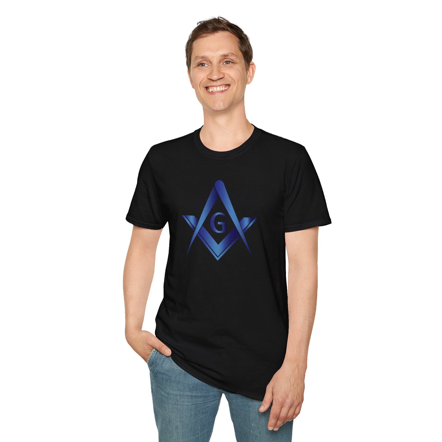Sapphire Square and Compass Softstyle T-Shirt - Classic (Front Print)