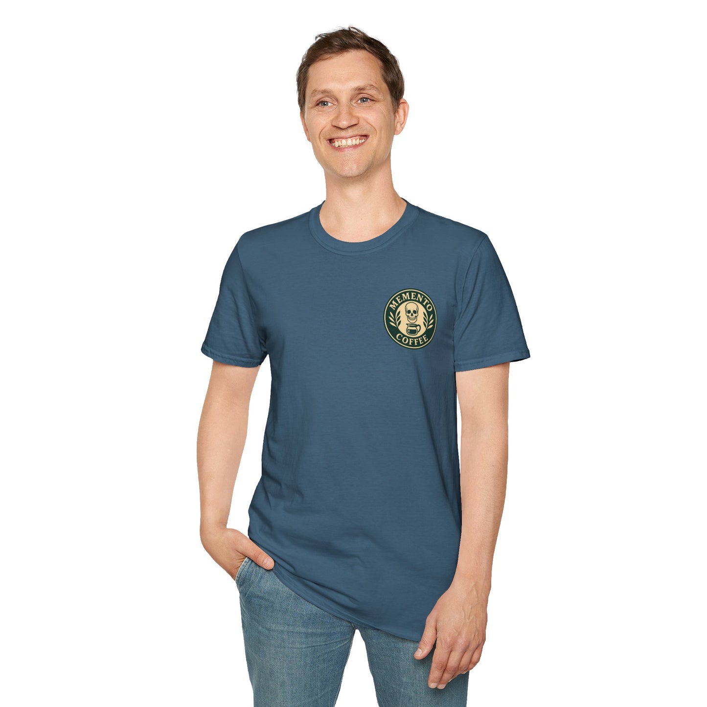 Memento Coffee Softstyle T-Shirt - Acacia (Green/Tan)