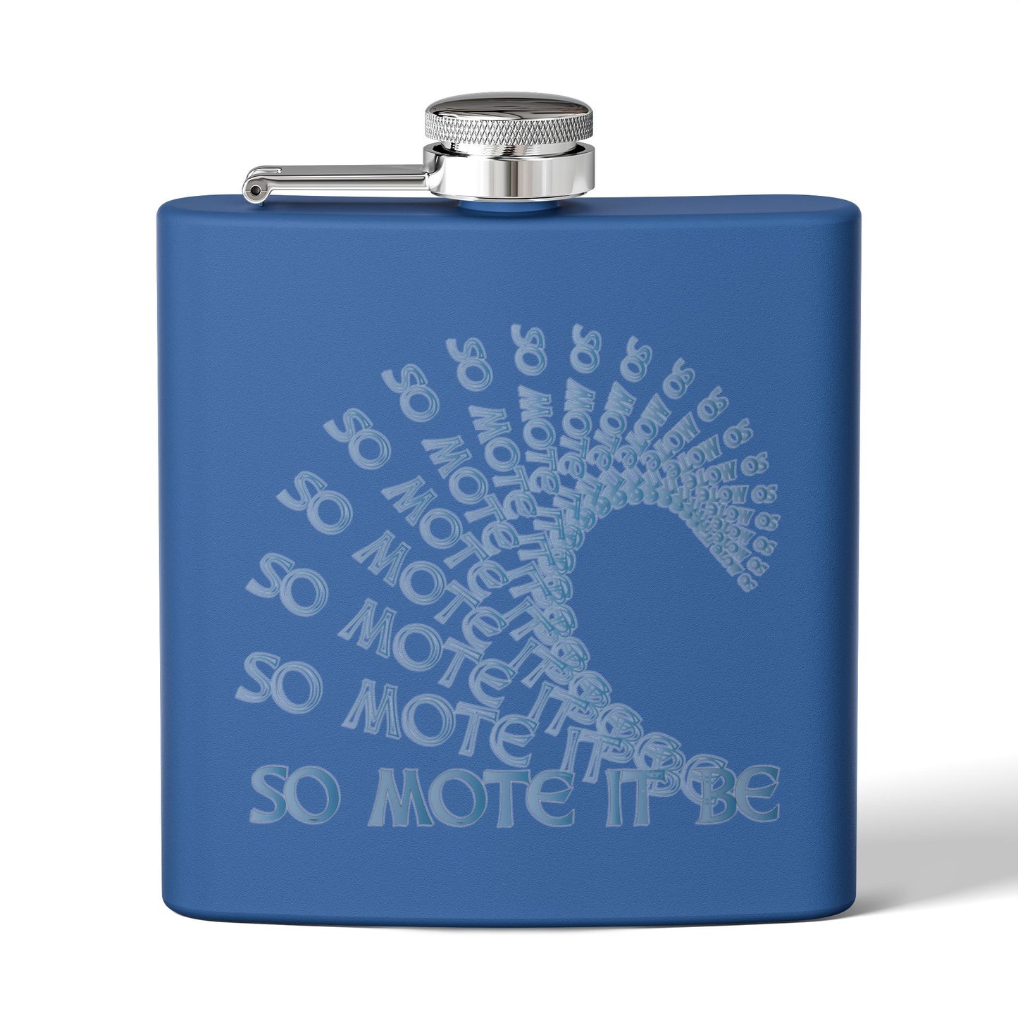 "So Mote It Be" Wave 6oz Stainless Steel Flask - Celtic Font