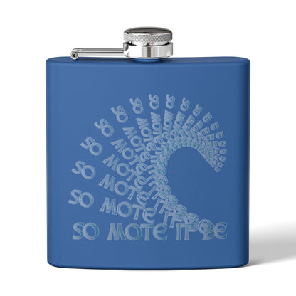 "So Mote It Be" Wave 6oz Stainless Steel Flask - Celtic Font