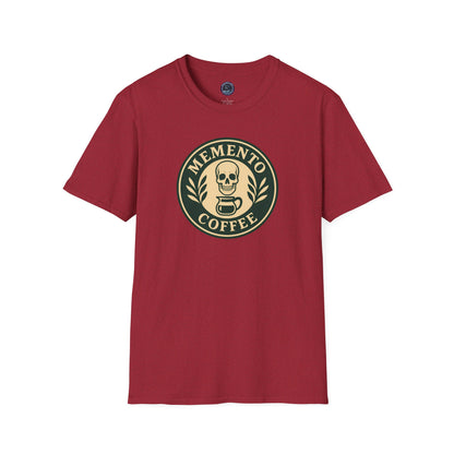 Memento Coffee Softstyle T-Shirt - Acacia (Green/Tan, Front Print)