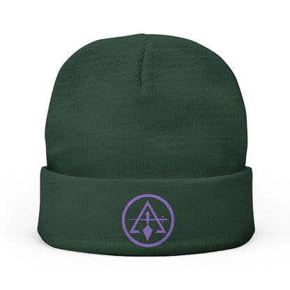 Cryptic Council Encircled Sword and Trowel -  Embroidered Knit Beanie