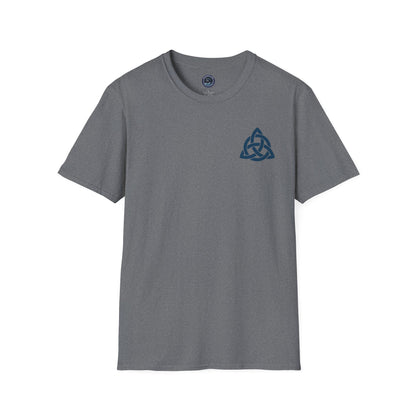 Blue Triquetra with Circle - Softstyle T-Shirt