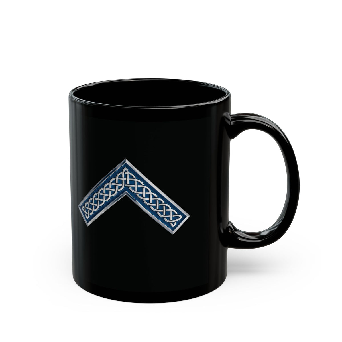 Two-Sided Worshipful Master Jewel Celtic Knot Black Coffee Mug (11oz, 15oz)