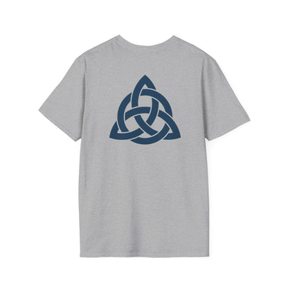 Blue Triquetra with Circle - Softstyle T-Shirt