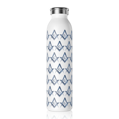 Simple Square and Compass Wrapped Slim Water Bottle - Stone Gradient