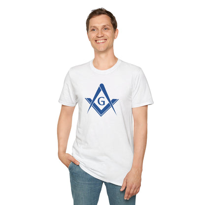 Square and Compass Softstyle T-Shirt - Classic (Royal Blue, Front Print)