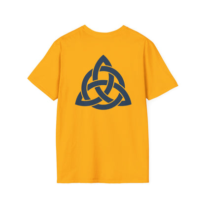 Blue Triquetra with Circle - Softstyle T-Shirt