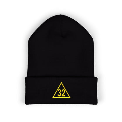 Scottish Rite 32 Within Triangle Embroidered Classic Cuffed Beanie
