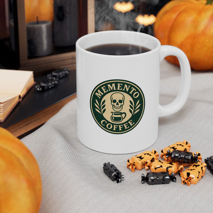 "Memento Coffee" Ceramic Mug - Acacia (Green/Tan)