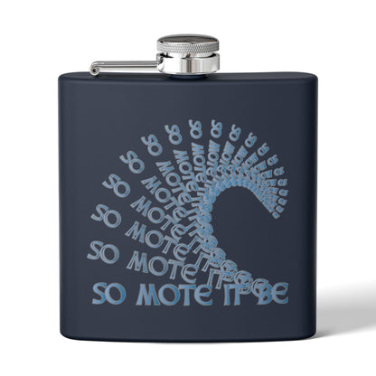 "So Mote It Be" Wave 6oz Stainless Steel Flask - Celtic Font