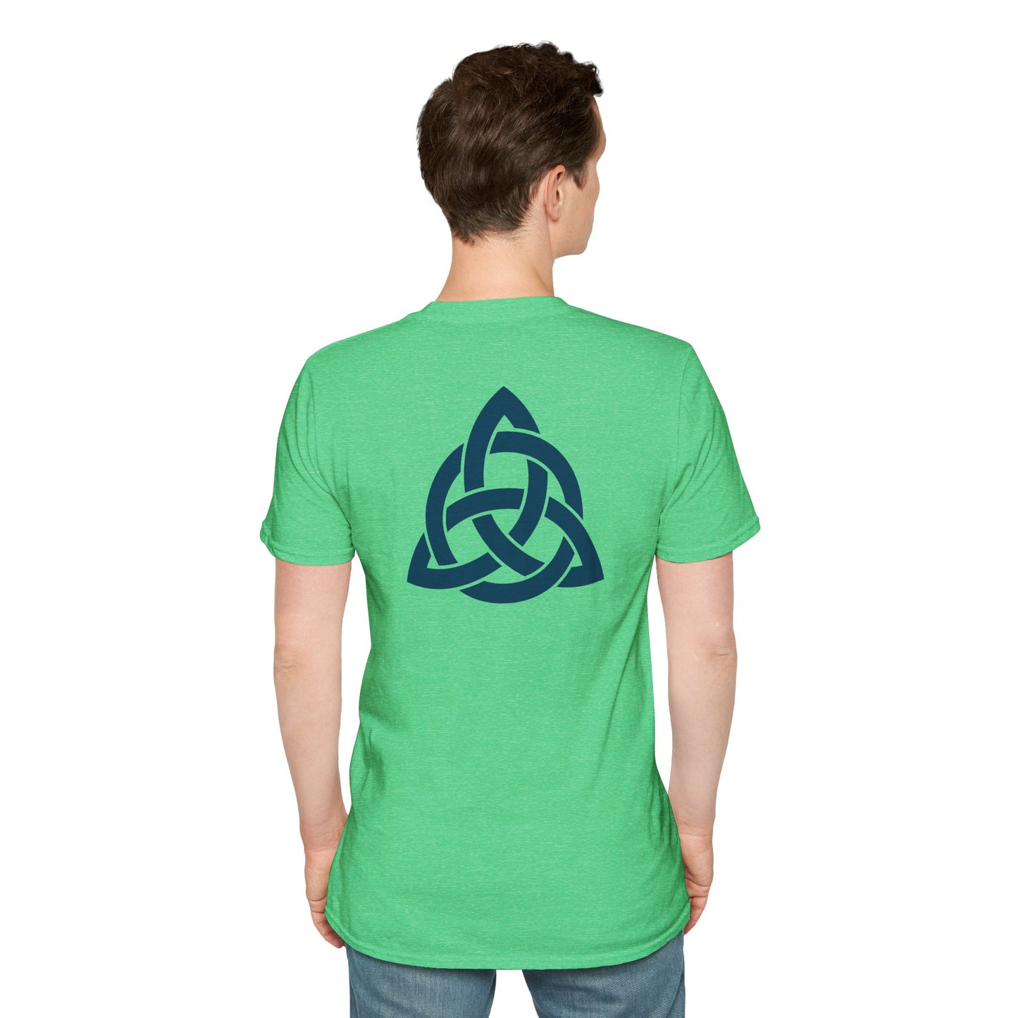 Blue Triquetra with Circle - Softstyle T-Shirt