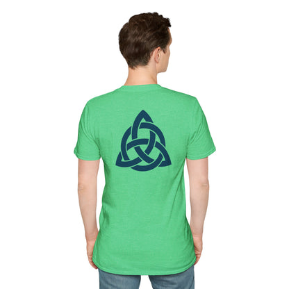 Blue Triquetra with Circle - Softstyle T-Shirt