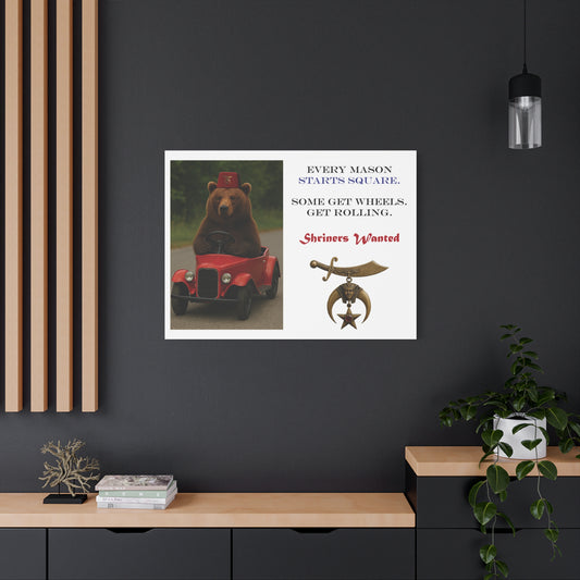 Shriners Get Rolling Mini Car on Matte Canvas, Stretched (1.25")
