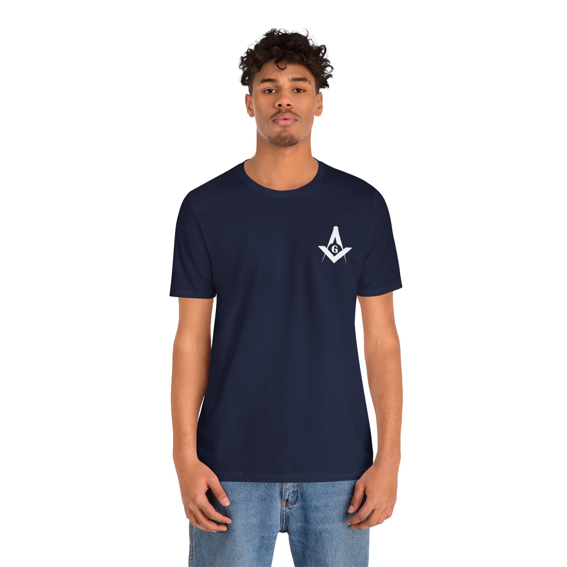 Entered Apprentice T-Shirt by Printify featuring Channel Islands Lodge 214 logo in blues and greens, casual men's or women's T-shirt.