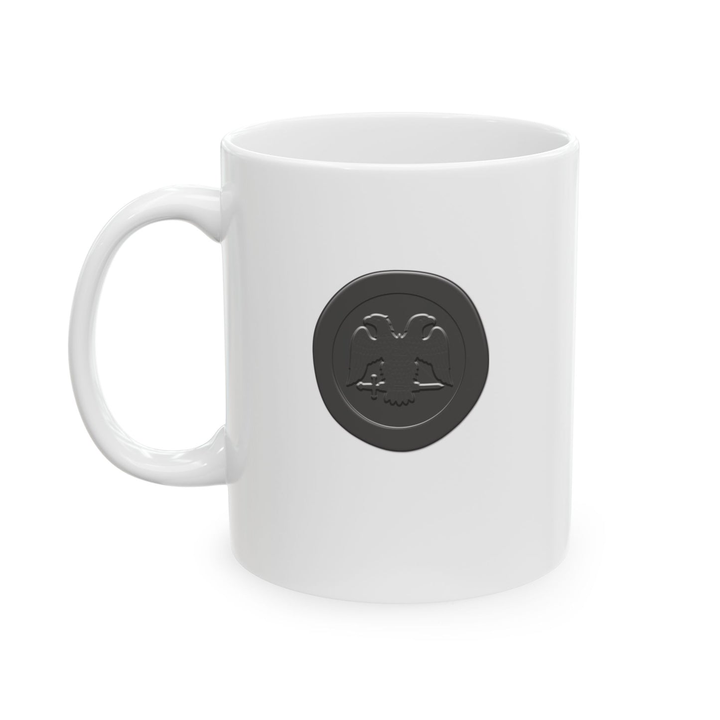 Two-Sided Scottish Rite Custom Color Wax Seal  White Ceramic Mug (11oz, 15oz)
