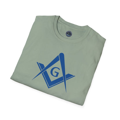 Square and Compass Softstyle T-Shirt - Classic (Royal Blue, Front Print)