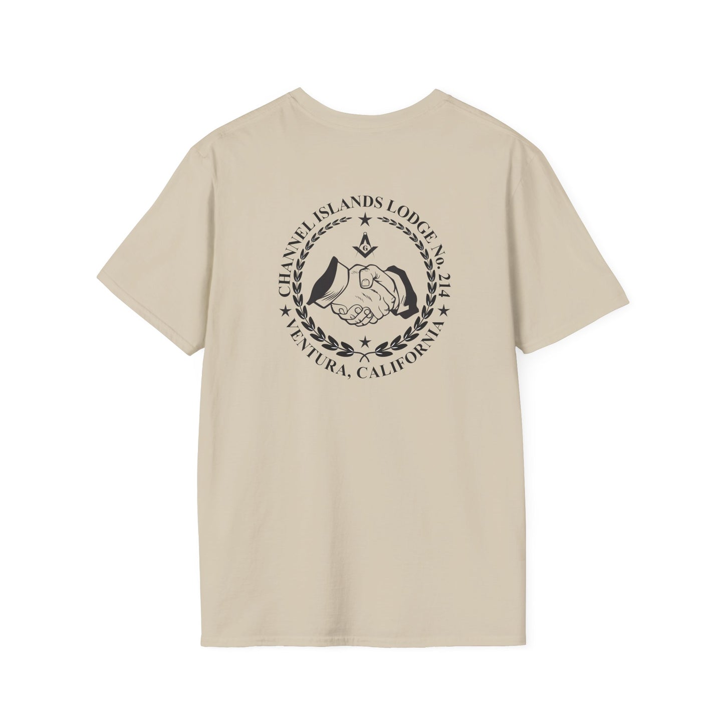 Past Master Jewel Softstyle T-Shirt - Gold (Channel Islands Lodge)