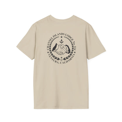 Past Master Jewel Softstyle T-Shirt - Gold (Channel Islands Lodge)