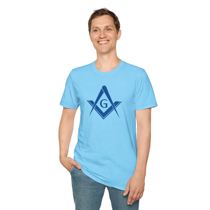 Square and Compass Softstyle T-Shirt - Classic (Royal Blue, Front Print)