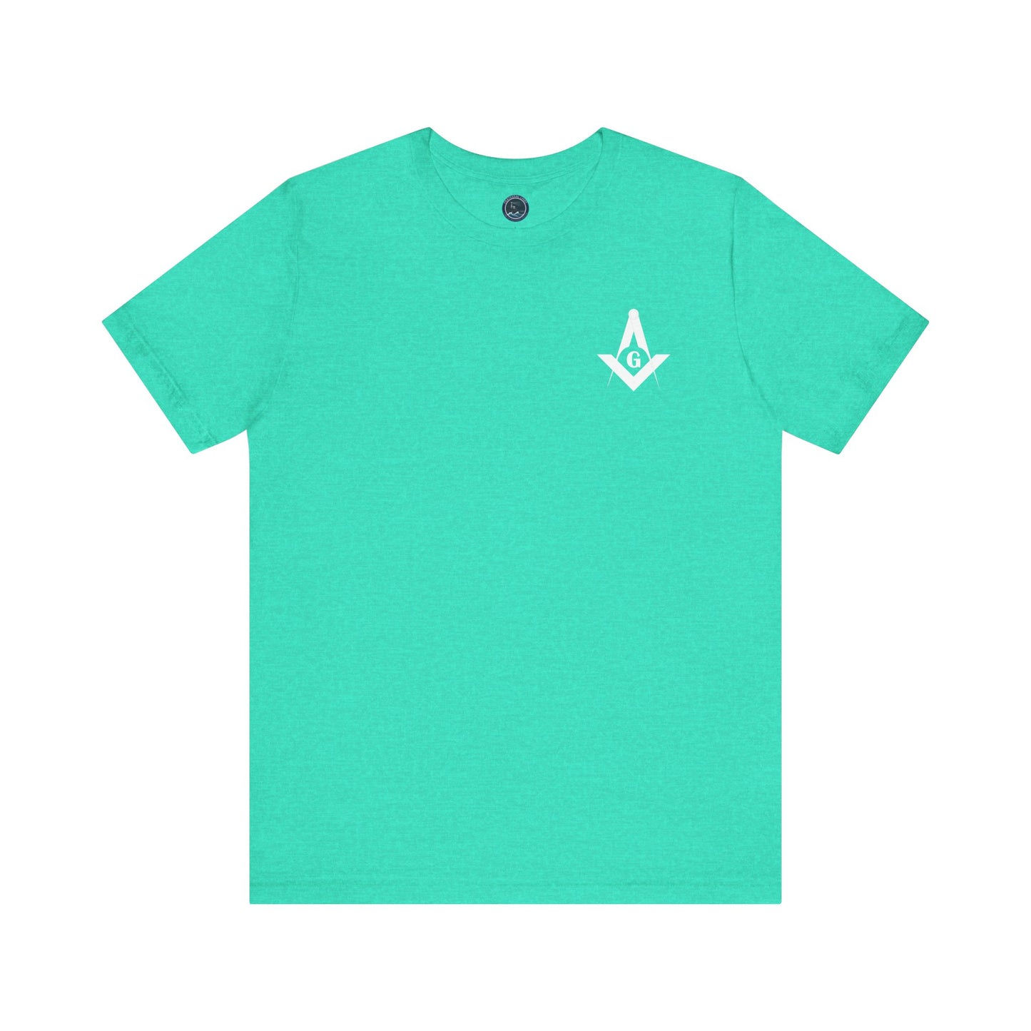 Colorful Fellowcraft T-Shirt featuring Channel Islands Lodge 214 logo in bright colors, made by Printify.