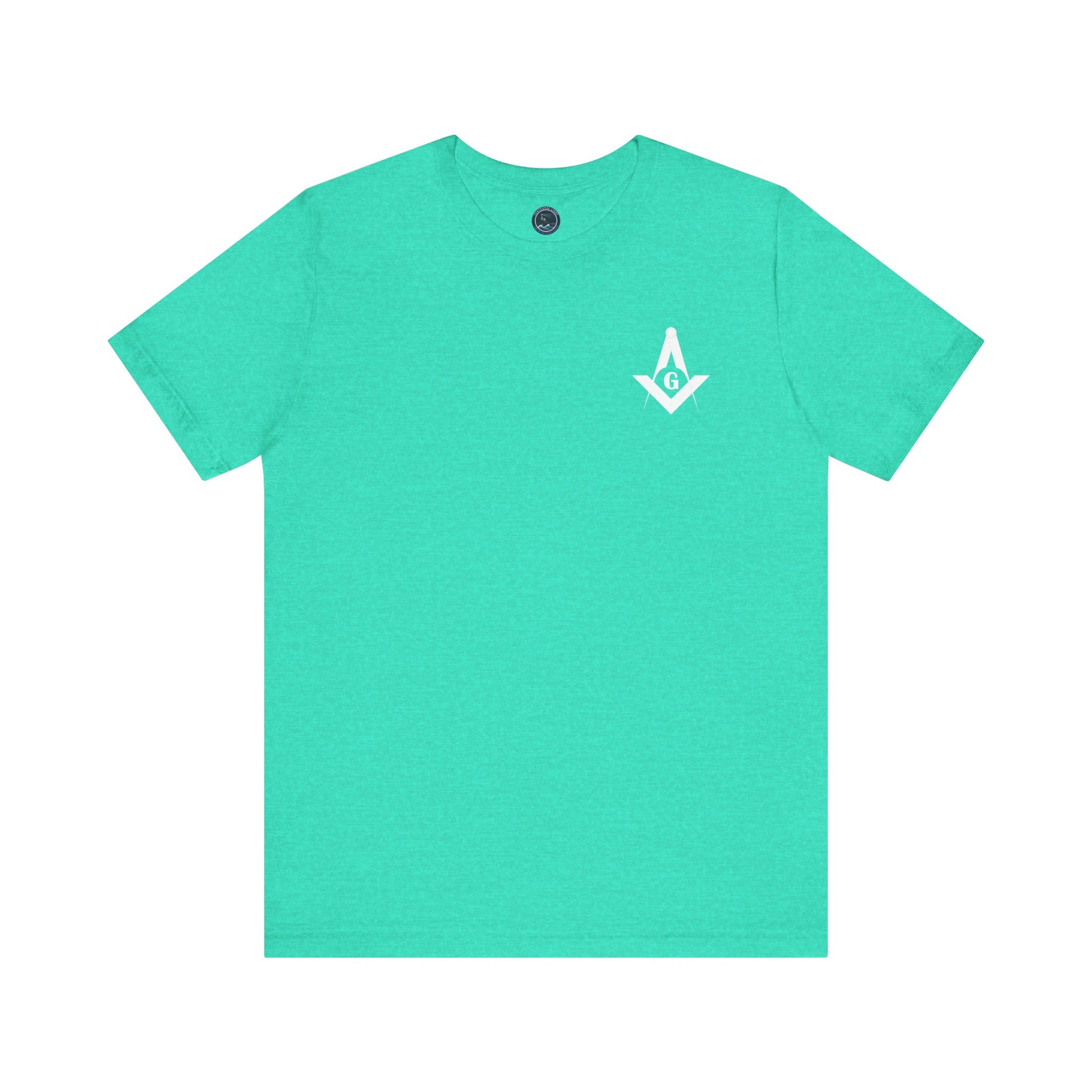 Colorful Fellowcraft T-Shirt featuring Channel Islands Lodge 214 logo in bright colors, made by Printify.