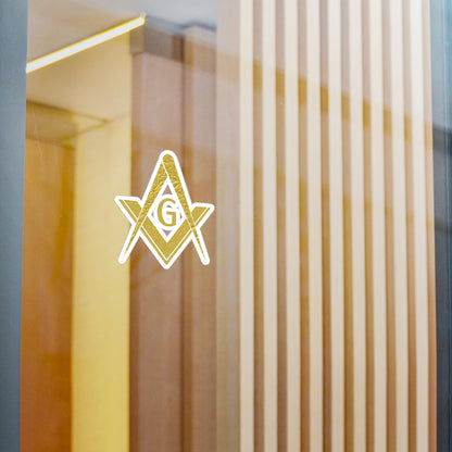 Simple Square and Compass Kiss-Cut Vinyl Decal - Gold Leaf
