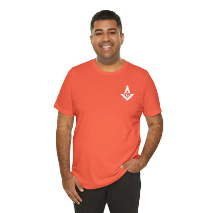 Brightly colored Entered Apprentice T-Shirt with Channel Islands Lodge 214 logo, made by Printify, featuring vibrant design and casual fit.