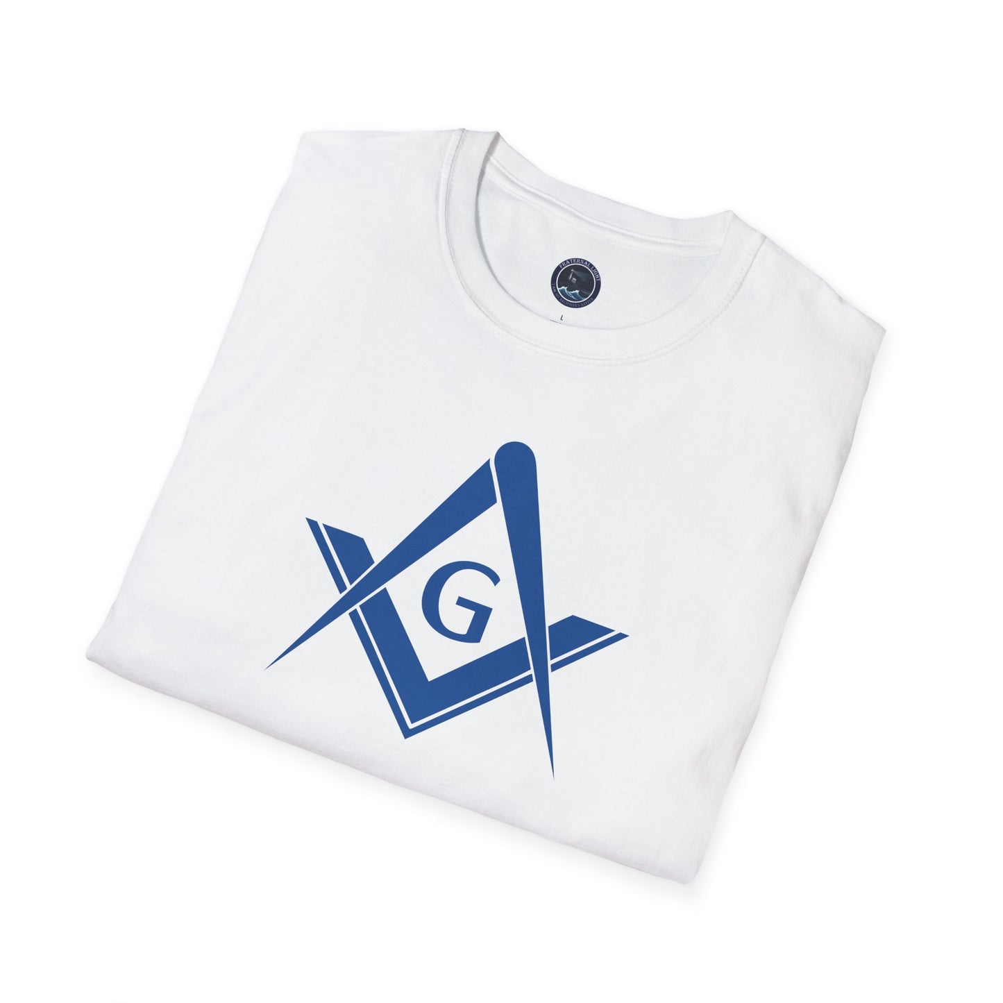 Square and Compass Softstyle T-Shirt - Classic (Royal Blue, Front Print)