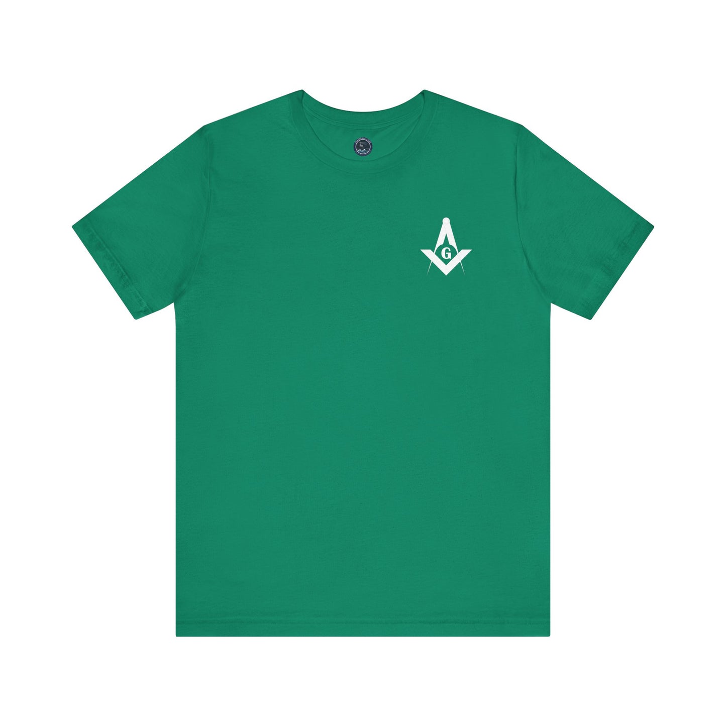 Fellowcraft T-Shirt from Channel Islands Lodge 214 featuring blue and green design, made by Printify.