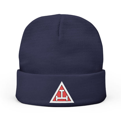 Royal Arch Embroidered Knit Beanie - White and Red Emblem